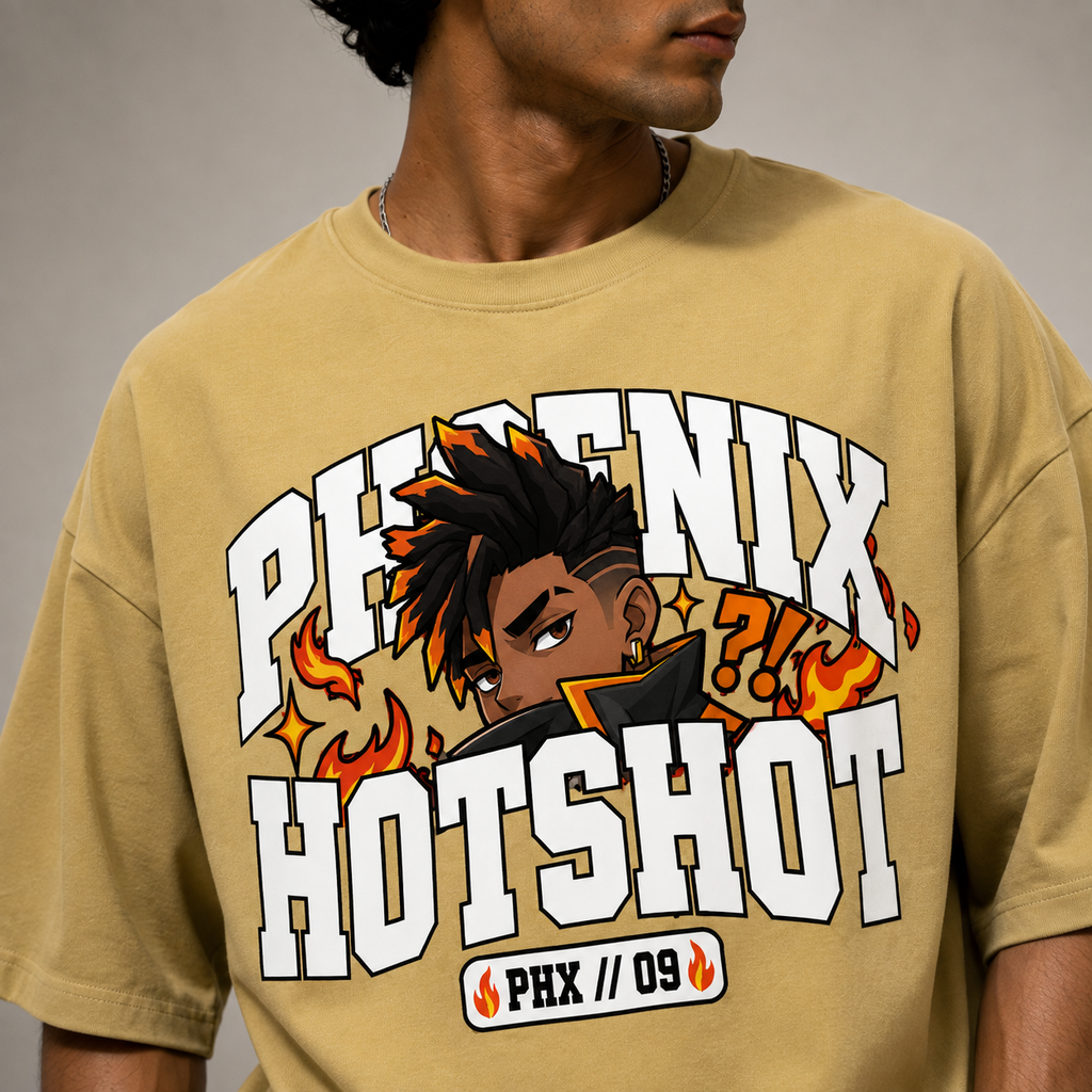 Phoenix Hotshot Oversized T-Shirt — Muted Khaki